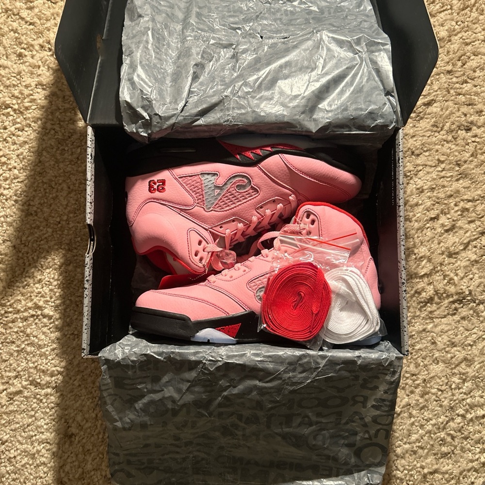 Awake NY x Air Jordan 5 Retro 'Boro - Arctic Pink' size 10